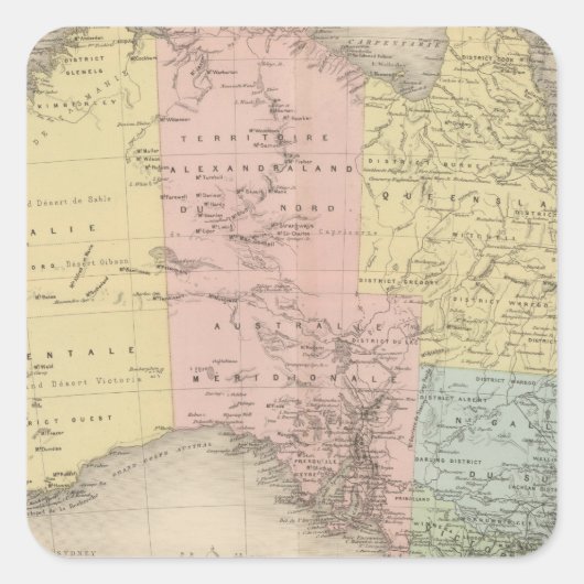 Australië 3 vierkante sticker (Voorkant)