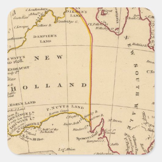 Australië 7 vierkante sticker (Voorkant)