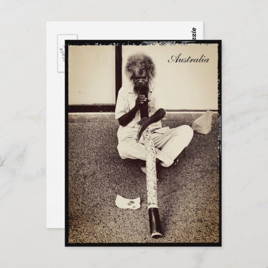 Australië, Aboriginal + Didgeridoo Briefkaart (Voorkant / Achterkant)