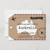 Australië Air Mail Bagage Label Bewaar Datum met K Save The Date (Achterkant)