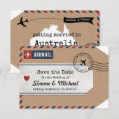 Australië Airmail Bagagelabel sparen Datum met Kaa Kaart (Voorkant / Achterkant)