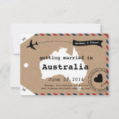 Australië Airmail Bagagelabel sparen Datum met Kaa Save The Date (Achterkant)