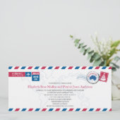 Australië Airmail Wedding Invitation Kaart (Staand voorkant)