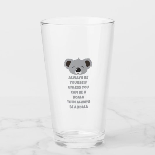 Australië Altijd jezelf Koala-Beer zijn Glas (Voorkant)