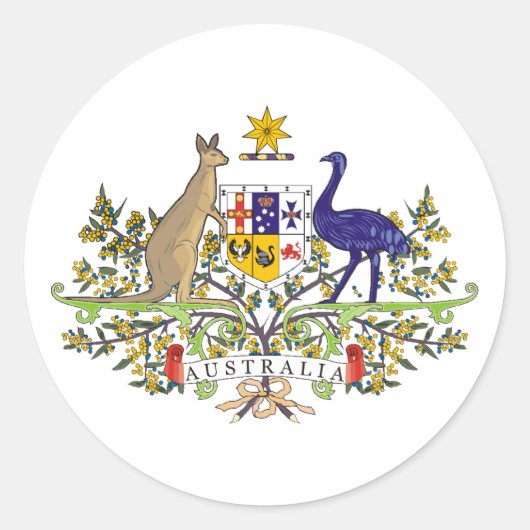 Australië, Australië Ronde Sticker (Voorkant)