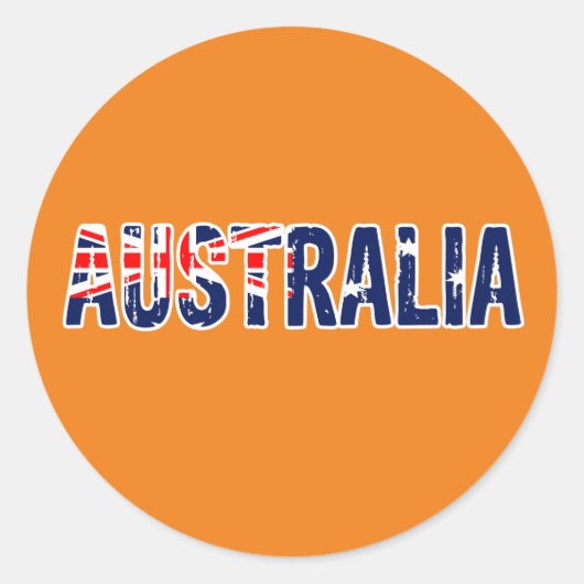 Australië, Australisch Ronde Sticker (Voorkant)