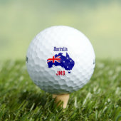 Australië Australische Initialen voor de vlagplatt Golfballen (Insitu Shirt)