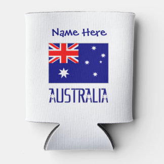 Australië Australische Vlag Blauw Gepersonaliseerd Blikjeskoeler