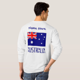Australië Australische Vlag Blauw Gepersonaliseerd T-shirt