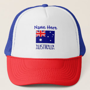 Australië Australische Vlag Blauw Gepersonaliseerd Trucker Pet