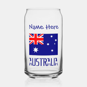 Australië Australische Vlag Blauw Personalisatie  Blikvorm Glas