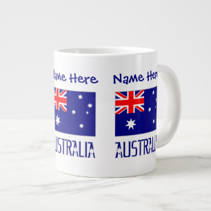 Australië Australische Vlag Blauw Personalisatie Grote Koffiekop