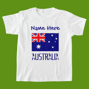 Australië Australische Vlag Blauw Persoonlijk Meis T-shirt