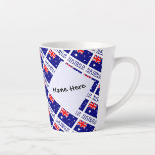 Australië Australische.Vlag Geselecteerd Zwart Gep Latte Mok