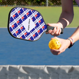 Australië Australische Vlag Getegeld Gepersonalise Pickleball Paddle