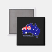 Australië Australische vlag kaart reizen Magneet (Voorkant / Achterkant)