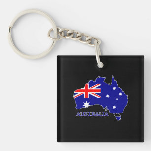 Australië Australische vlag kaart reizen Sleutelhanger