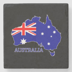 Australië Australische vlag kaart reizen Stenen Onderzetter