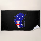 Australië Australische vlag kaart reizen Strandlaken (Voorkant)