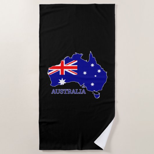 Australië Australische vlag kaart reizen Strandlaken (Voorkant)