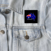 Australië Australische vlag kaart reizen Vierkante Button 5,1 Cm (In situ)