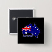 Australië Australische vlag kaart reizen Vierkante Button 5,1 Cm (Voorkant /achterkant)