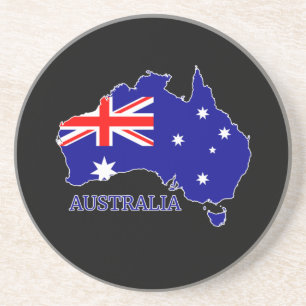 Australië Australische vlag kaart reizen Zandsteen Onderzetter