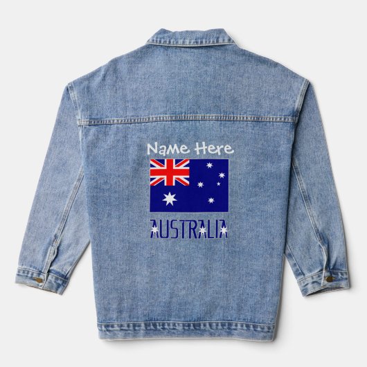 Australië Australische vlag wit personalisatie Denim Jacket (Achterkant)