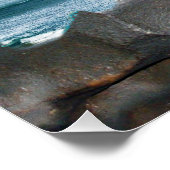 Australië Beach Metallic Map Uitzicht, glanzend Po Perfect Poster (Hoek)