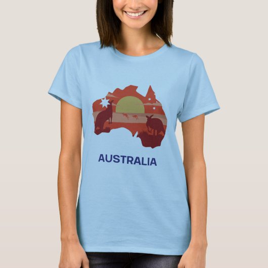Australië Beauful Continent T-shirt (Voorkant)