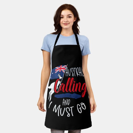 Australië belt en ik moet Australische Gift halen Schort (Gedragen)