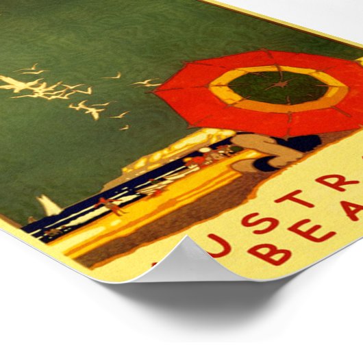 Australië bereikt Vintage-reizen Poster (Hoek)