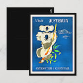 Australië - Bezoek Australië,  illustratie Briefkaart (Voorkant / Achterkant)