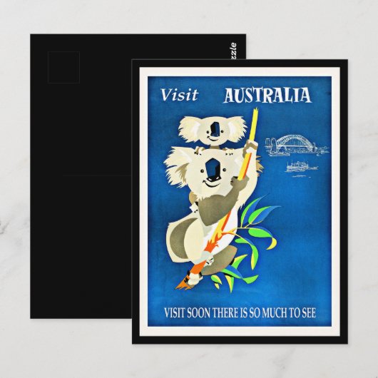 Australië - Bezoek Australië,  illustratie Briefkaart (Voorkant / Achterkant)