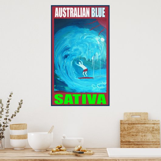 AUSTRALIË BLUE SATIVA POSTER (Keuken)
