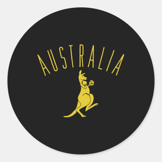 Australië Boksen Kangoeroe  Ronde Sticker (Voorkant)