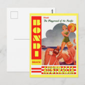 Australië Bondi Beach Vintage Travel Briefkaart (Voorkant / Achterkant)