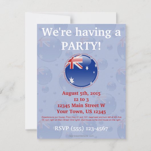 Australië Bubble-vlag Kaart (Achterkant)