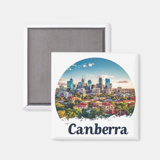 Australië Canberra Stad Zonsondergang 🌅 Magneet (Voorkant / Achterkant)