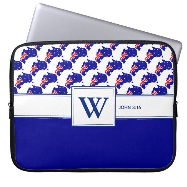AUSTRALIË Christelijke monogram-laptop met scripts Laptop Sleeve (Voorkant)