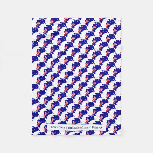 AUSTRALIË Christelijke ScriptLOVE HOESJES Fleece Deken (Voorkant)