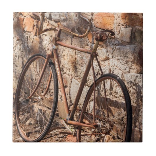 Australië, Clare Valley, Sevenhill, oude fiets Tegeltje (Voorkant)