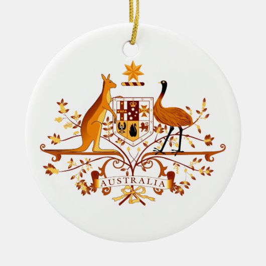 Australië COA Brown Keramisch Ornament (Voorkant)