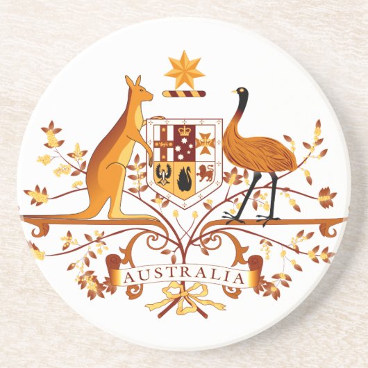 Australië COA Brown Zandsteen Onderzetter (Voorkant)