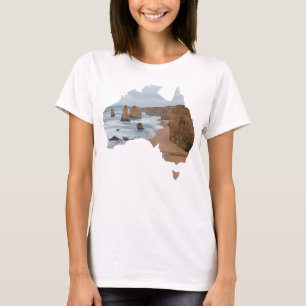 Australië Country Shape Apostles Great Ocean Road T-shirt