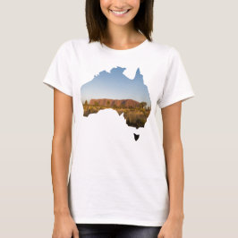 Australië Country Shape Uluru Ayers Rock T-shirt