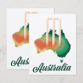 Australië Cricket-kaart. (Voorkant / Achterkant)