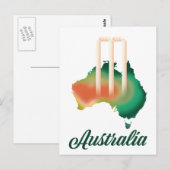 Australië Cricket-kaart. Briefkaart (Voorkant / Achterkant)