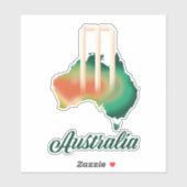 Australië Cricket-kaart. Sticker (Vel)