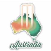 Australië Cricket-kaart. Sticker (Voorkant)